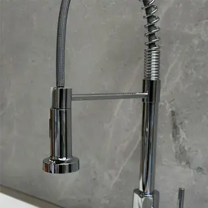 Liquida CT594CH Chrome Spring Style Kitchen Mixer Tap With Pull Out Spray Head