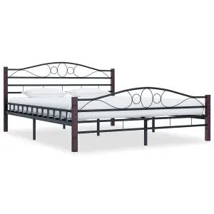 Berkfield Bed Frame Black Metal 180x200 cm 6FT Super King