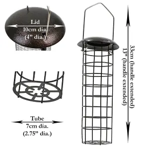 Hanging Wild Bird Feeder Set of 4 Nut Seed Fat Ball Nyger Garden Feeding Station