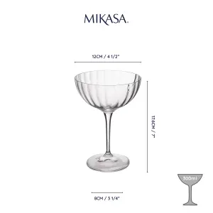 Mikasa Treviso Crystal Coupe Glasses, Set of 4, 300ml