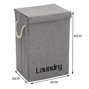 Fabric Laundry Hamper with Handles Grey