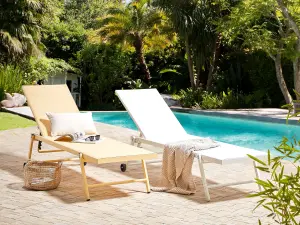 Sun Lounger Metal White PORTOFINO