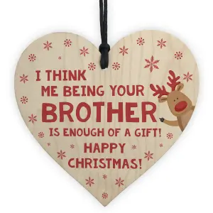 FUNNY Joke Christmas Gift For Sister Wood Heart Sister Gift From Brother Keepsake