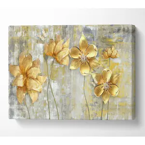 Yellow Flowers Beauty - Wrapped Canvas Print 50.8cm H x 81.3cm W