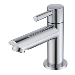 VURTU Braughing Basin Taps, 1/4 Turn, Single Lever Ceramic Disc, High/ Low Water Pressure, 100(H) x 215(W), Chrome, 628537