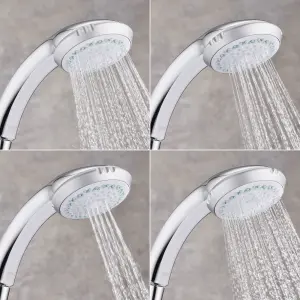 Mira Response Chrome effect 4-spray pattern Shower head, 230mm