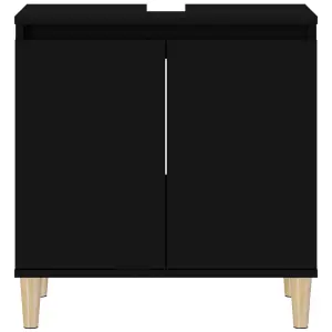 Berkfield Sink Cabinet Black 58x33x60 cm Engineered Wood