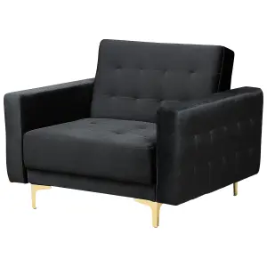 Modular Velvet Living Room Set Black ABERDEEN