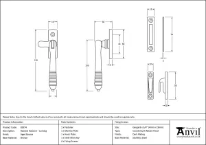 From The Anvil Aged Bronze Locking Reeded Fastener