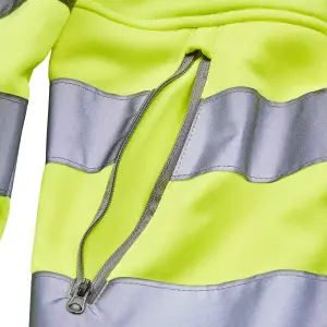 Site Bamburgh Yellow 47" Zip fly Hi-vis hoodie, L