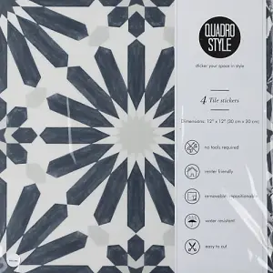 Quadrostyle Stellino Wall and Floor Tile Vinyl Stickers 30cm(L) 30cm(W) pack of 4