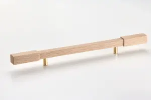 Solid Oak & Brass Handle - Wychbury 320mm Unfinished