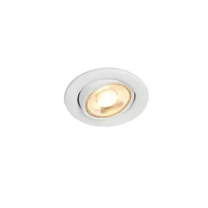 Arber Matt White Adjustable LED Fire-rated Warm & neutral Downlight 5W IP65