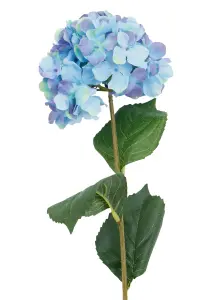 Fiori 74cm Hydrangea Stem Blue Flower Artificial Plant Foliage