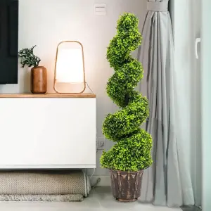 3ft Artificial Twisted Boxwood Spiral Topiary Plant Tree Indoor Outdoor Decor