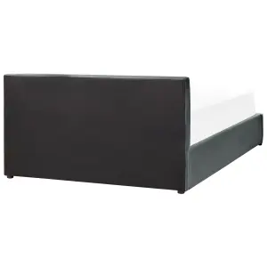 Velvet EU Double Size Ottoman Bed Dark Grey BOUSSE