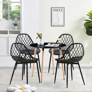 Emila 4 - Person Dining Set Black / Black