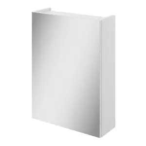 Veleka Gloss White Single Bathroom Cabinet with Mirrored door (H)540mm (W)400mm