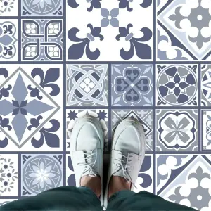 Lisbon Blue Tiles Melange Self-adhesive kitchen, bathroom, home floor sticker