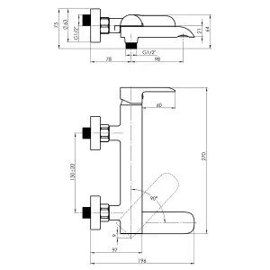 Hommix Rubineta ULTRA-10 Chrome Bathroom Mixer & Shower