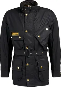 Men's Barbour International Original Waxed Jacket - Black - UK: 38