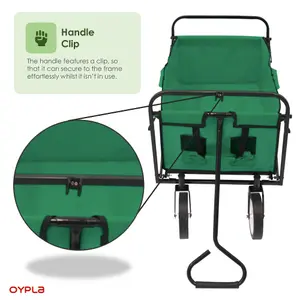 Oypla Green Heavy Duty Foldable Garden Festival Trolley Folding Cart Wagon Truck Wheelbarrow