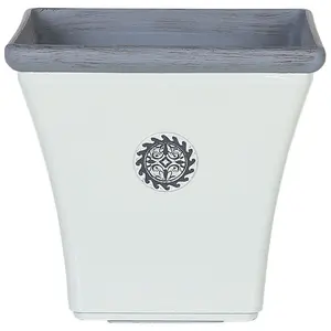 Beliani Retro Plant Pot ELATEIA Stone White