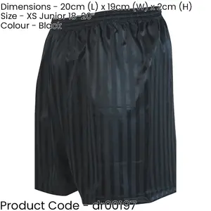 XS - BLACK Junior Sports Continental Stripe Training Shorts Bottoms - Football