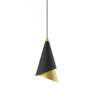 Luminosa Modern LED Hanging Pendant Black, Gold, Warm White 3000K 290lm