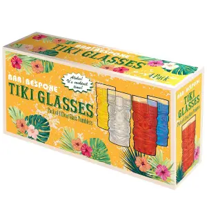 Bar Bespoke Set of 4 Tiki Glasses 450ml Clear