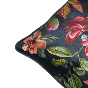 Evans Lichfield Midnight Garden Floral Rectangular Feather Rich Cushion