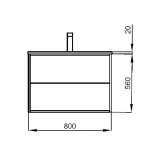 Optimus Noir 800 Wall Hung Vanity Unit + Basin - Matt Black