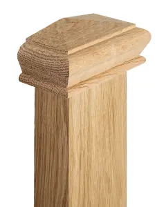 Cambridge Half Pyramid Newel Post Cap Oak to fit 90mm Post W) 120mm x (L) 58mm x (H) 50mm