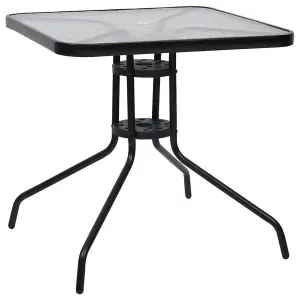 Berkfield Garden Table Black 70x70x70 cm Steel