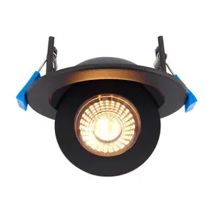 Luminosa Shield360 4CCT Tri Wattage Black IP44 8W Recessed Downlight Matt Black Paint