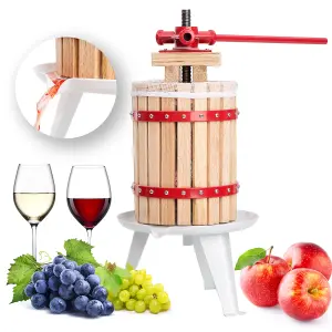 Juicer - mechanical fruit press with pressing cloth, high juice yield - red