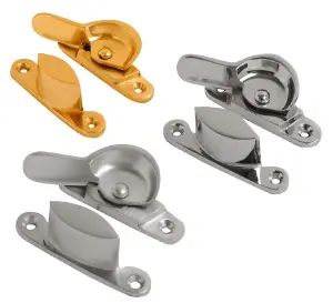 Solid Brass Sash Window Fastener Fitch Fastener Satin Chrome