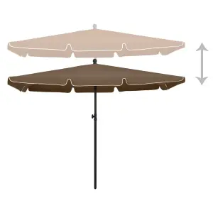 Berkfield Garden Parasol with Pole 210x140 cm Taupe