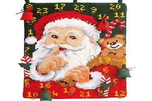 ADVENT CAL SANTA - Cross Stitch Kit: Wall Hanging: Advent Calendar: Santa - Vervaco