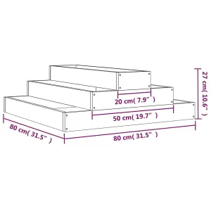 Berkfield Planter Grey 80x80x27 cm Solid Wood Pine