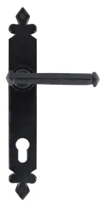 From The Anvil Black Tudor Lever Espag. Lock Set