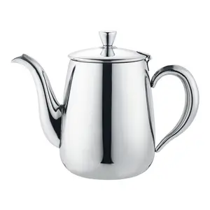 Café Olé Premium Coffee Pot, 18/10 Stainless Steel, Mirror Polished, 32Oz, Stay Cool Hollow Handles, Perfect Pour Spout