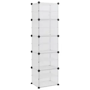 Berkfield Shoe Rack Transparent 44x31.5x153.5 cm PP