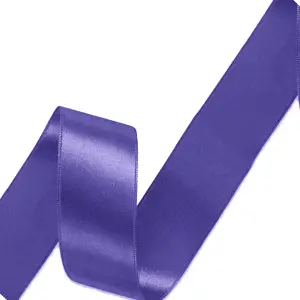 50mm Purple Double Sided Satin Polyester Ribbon Roll, 25 metres