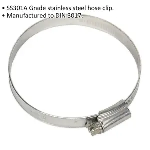 5 PACK Stainless Steel Hose Clip - 70 to 89mm Diameter - Hose Pipe Clip Fixing