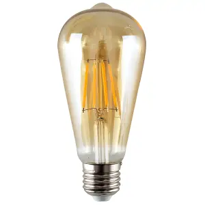 5 Pack E27 Amber Glass Bodied Pear LED 4W Warm White 1800K 240lm Light Bulb