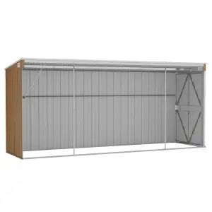 Berkfield Wall-mounted Garden Shed Brown 118x382x178 cm Galvanised Steel