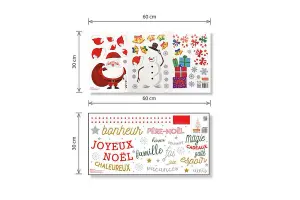 Fun French Quotes Christmas Tree Wall Sticker Set Art Decals Home Decorations