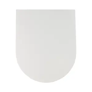 GoodHome Cavally White D-shaped Soft close Toilet seat