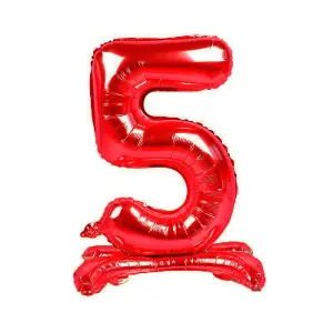 Realmax Standing Number 5 Foil Balloon Red (One Size)